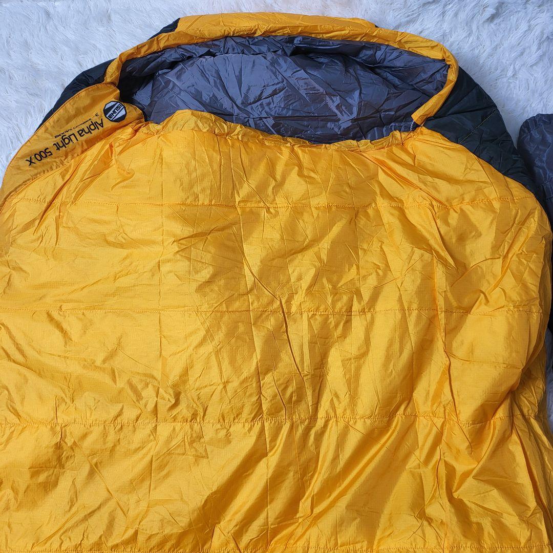 【美品】 ISUKA イスカ アルファライト 500X シュラフ 寝袋 イエロー