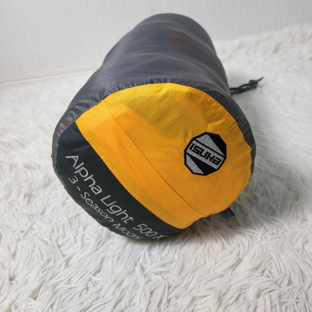 【美品】 ISUKA イスカ アルファライト 500X シュラフ 寝袋 イエロー