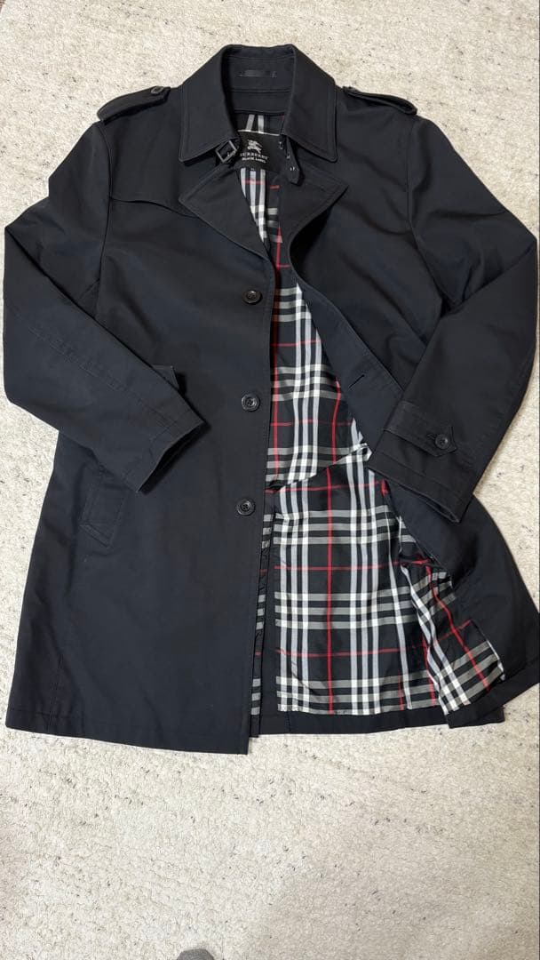 【美品】バーバリーブラックレーベル　トレンチコート ライナー付き　ＬＬ黒