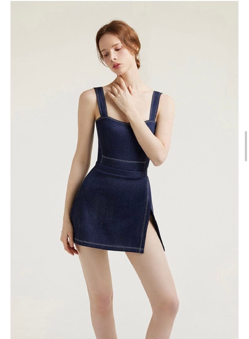 AGNEL デニム モノキニ スカート セット　水着