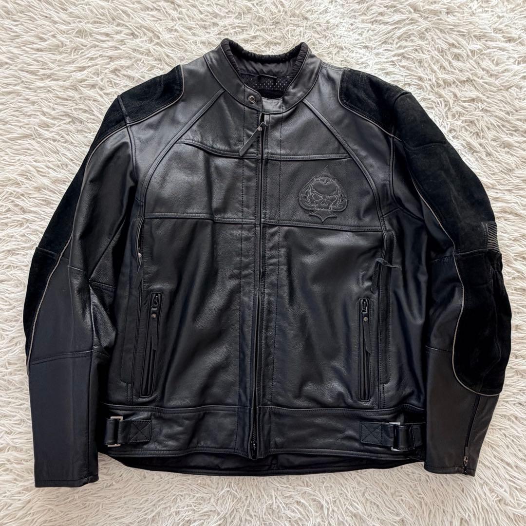 XLサイズ　ハーレーダビッドソン　ライダースジャケット　牛革　切替