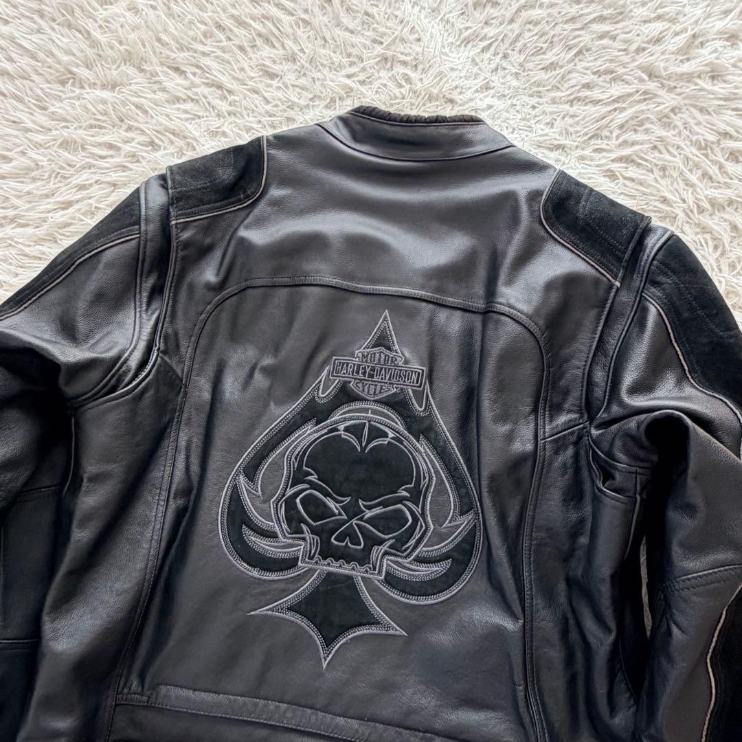 XLサイズ　ハーレーダビッドソン　ライダースジャケット　牛革　切替