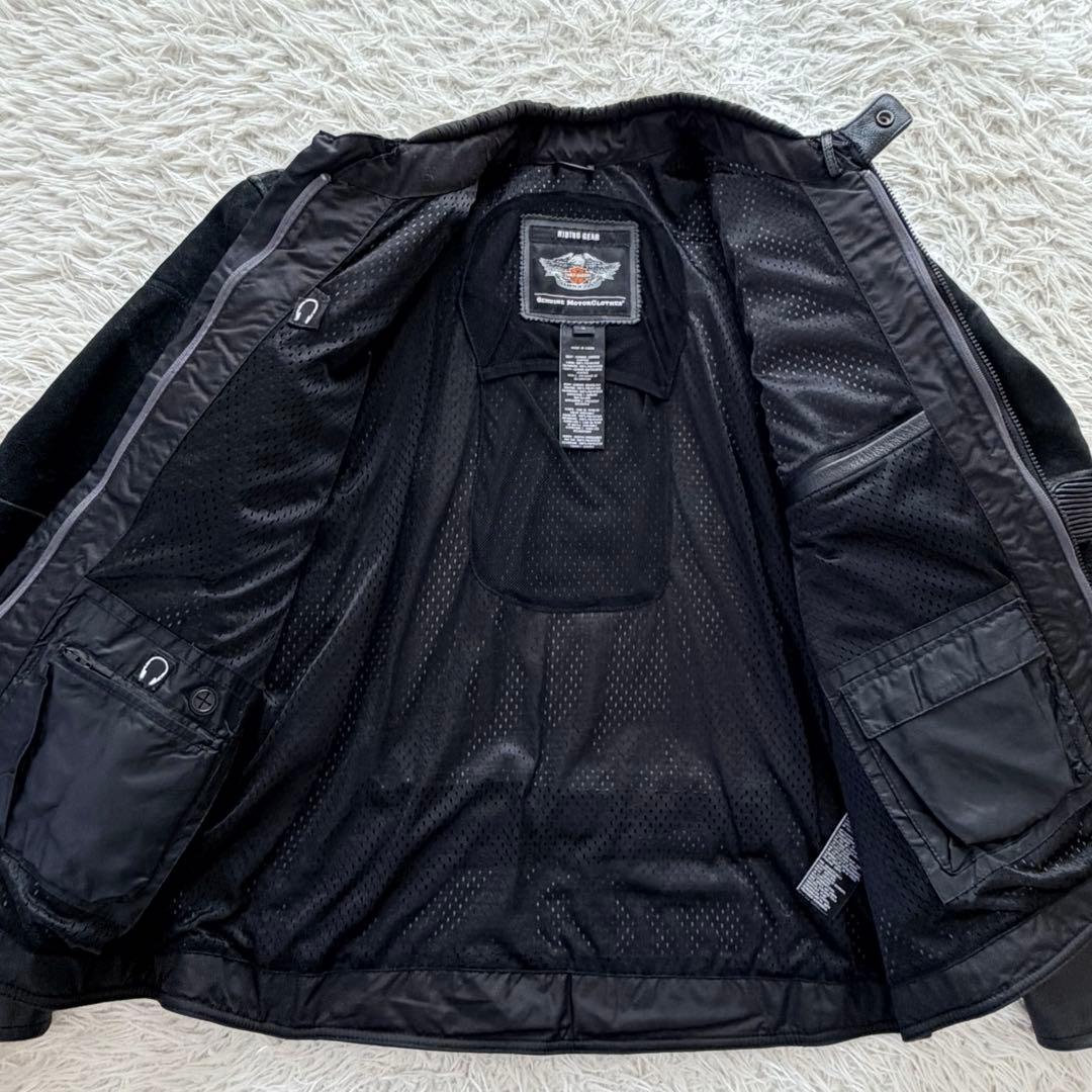 XLサイズ　ハーレーダビッドソン　ライダースジャケット　牛革　切替