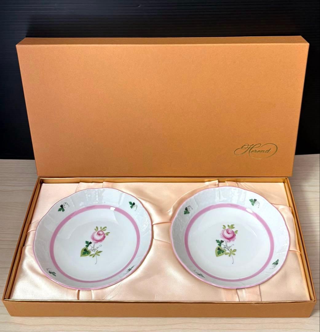 ヘレンド　ウィーンの薔薇 ピンク ボウル 皿 オリジナルボックス付属