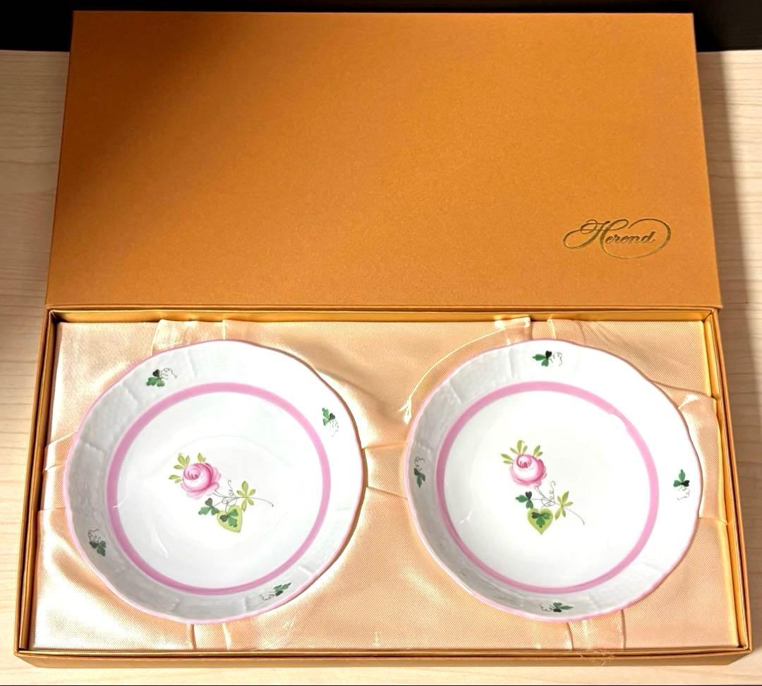 ヘレンド　ウィーンの薔薇 ピンク ボウル 皿 オリジナルボックス付属