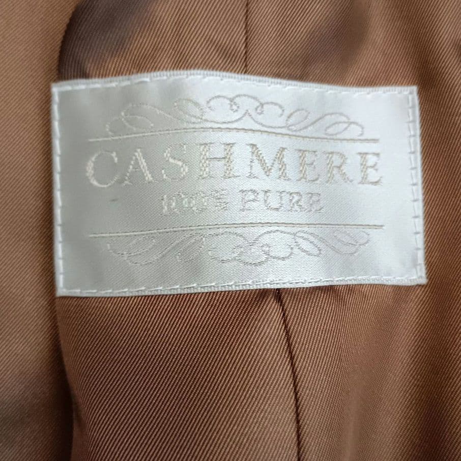 希少！超マキシ丈125cm　カシミア100%　キャメルベージュ　ウロコカシミア