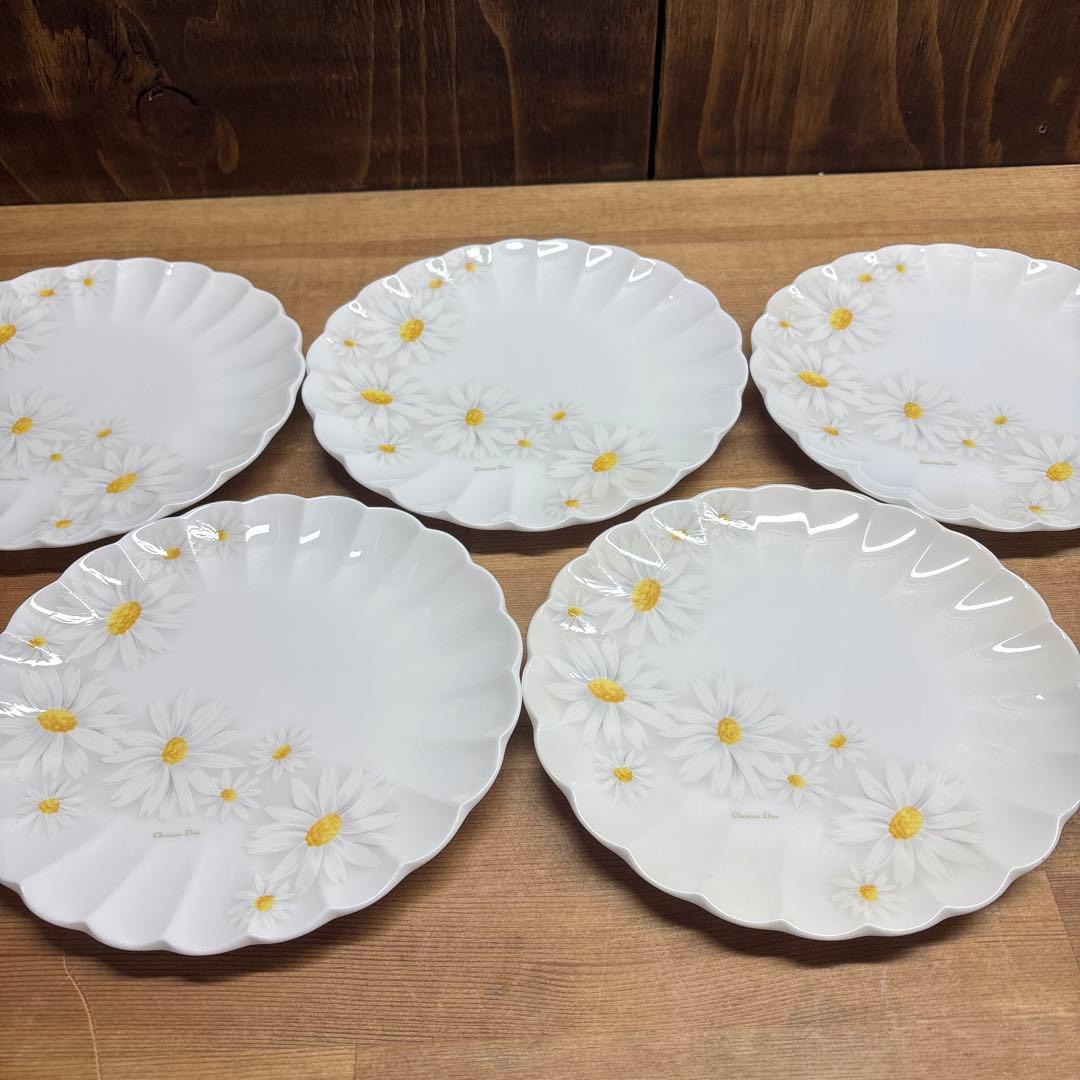 Christian Dior デイジー花柄皿 5枚セット 約16cm