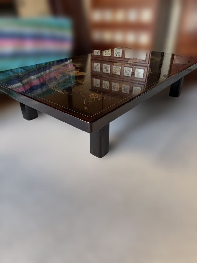 輪島塗 金蒔絵 鳳凰図 大型座卓 昭和ヴィンテージ 高級漆家具　当時物　希少