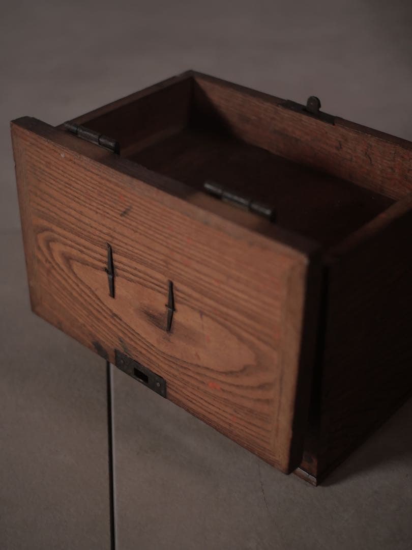 印鑑箱　木箱　小物収納　薬箱　箱　古家具　古道具　アンティーク　昭和レトロ