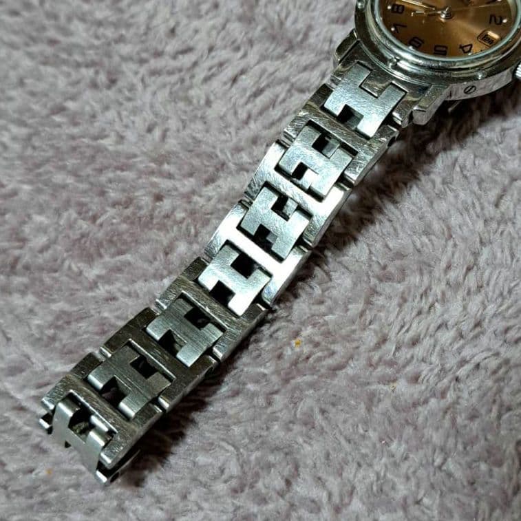 エルメス クリッパー アイボリー文字盤 シルバーブレスレット 稼働