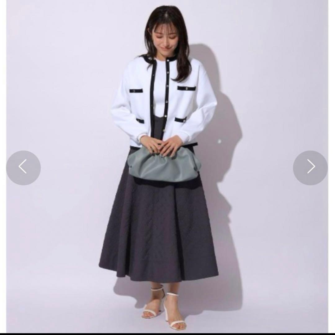 【美品】Rirandture ふくれジャガードフレアスカート
