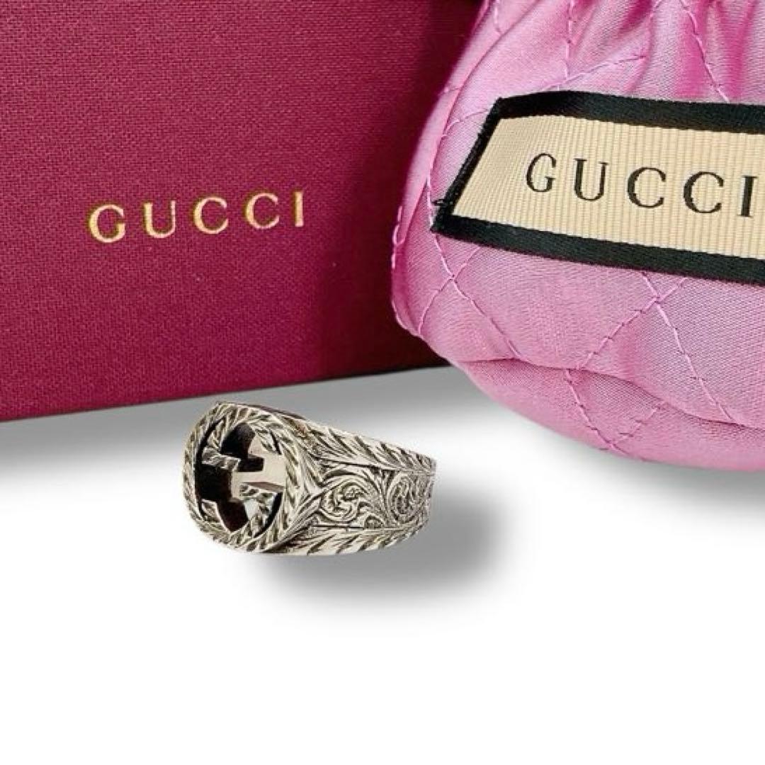 美品✨GUCCI グッチ　リング　インターロッキング　アラベスク　指輪　18号