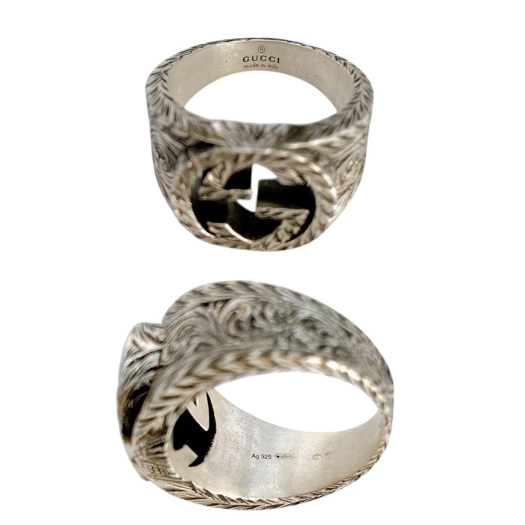 美品✨GUCCI グッチ　リング　インターロッキング　アラベスク　指輪　18号