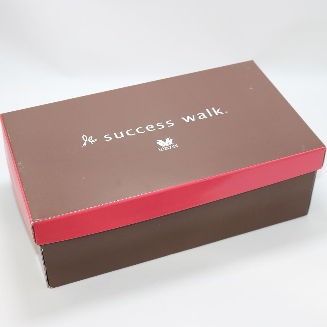 【未使用級】ワコール サクセスウォーク 黒 3E スクエアトゥ レザー パンプス