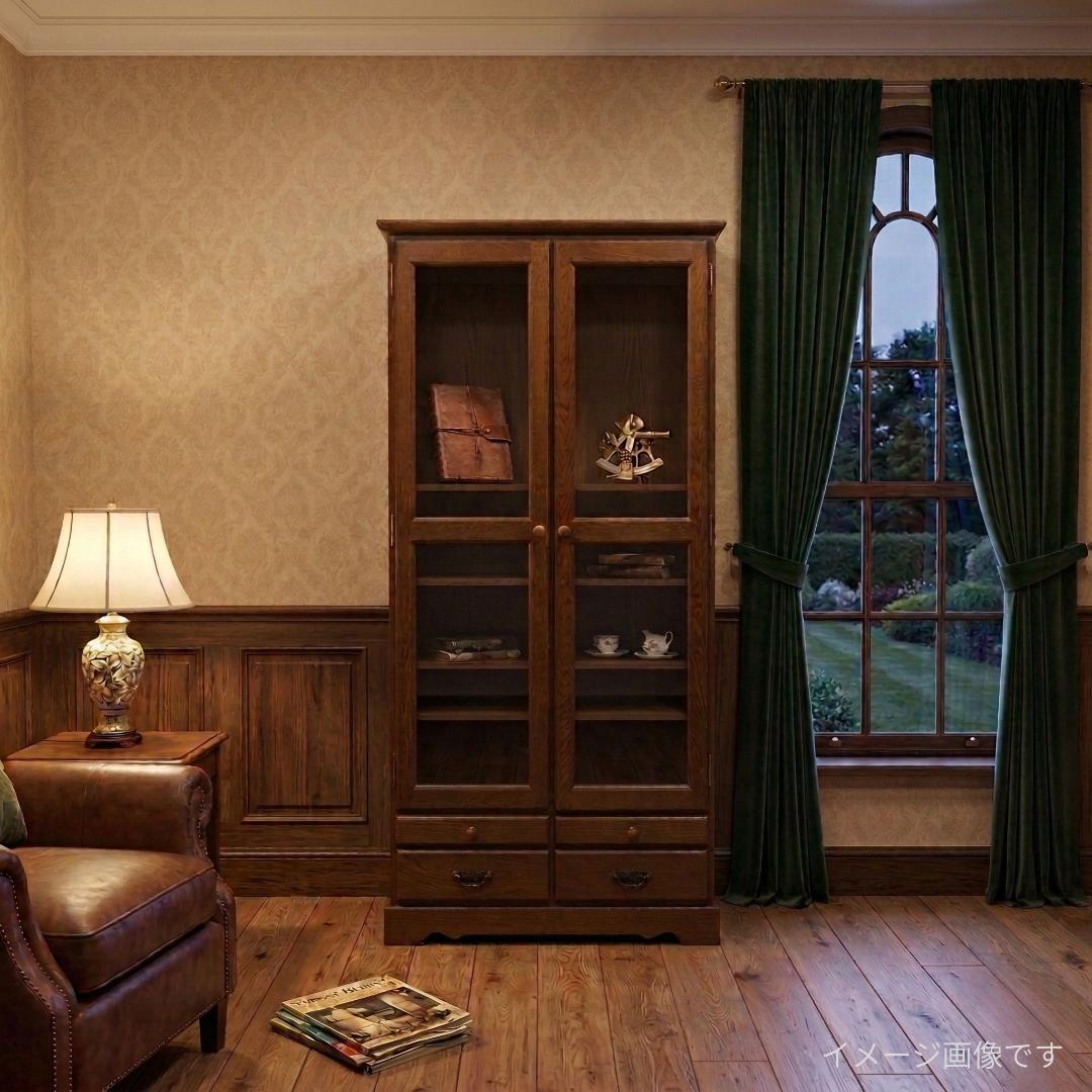 越後民芸 飾り棚 キャビネット 食器棚 本棚 天然木 アンティーク