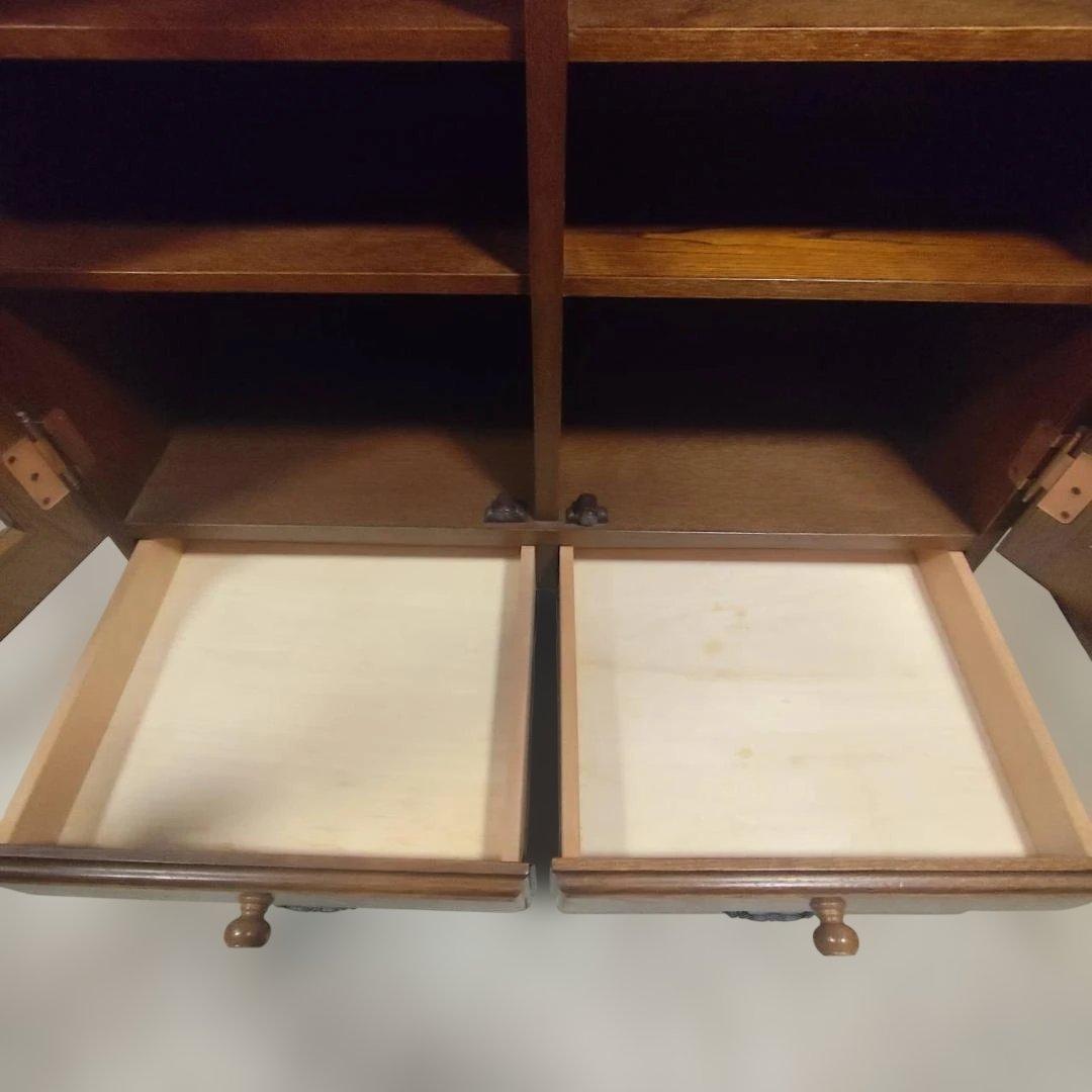 越後民芸 飾り棚 キャビネット 食器棚 本棚 天然木 アンティーク