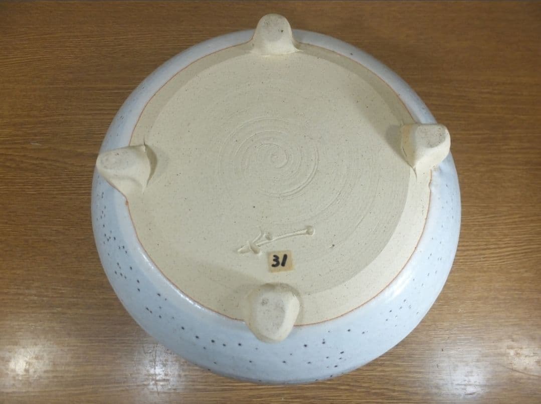 真作保証 藤原敬介 (恭助) 鼡志野透紋花器 二重箱 県指定無形文化財 岡山県