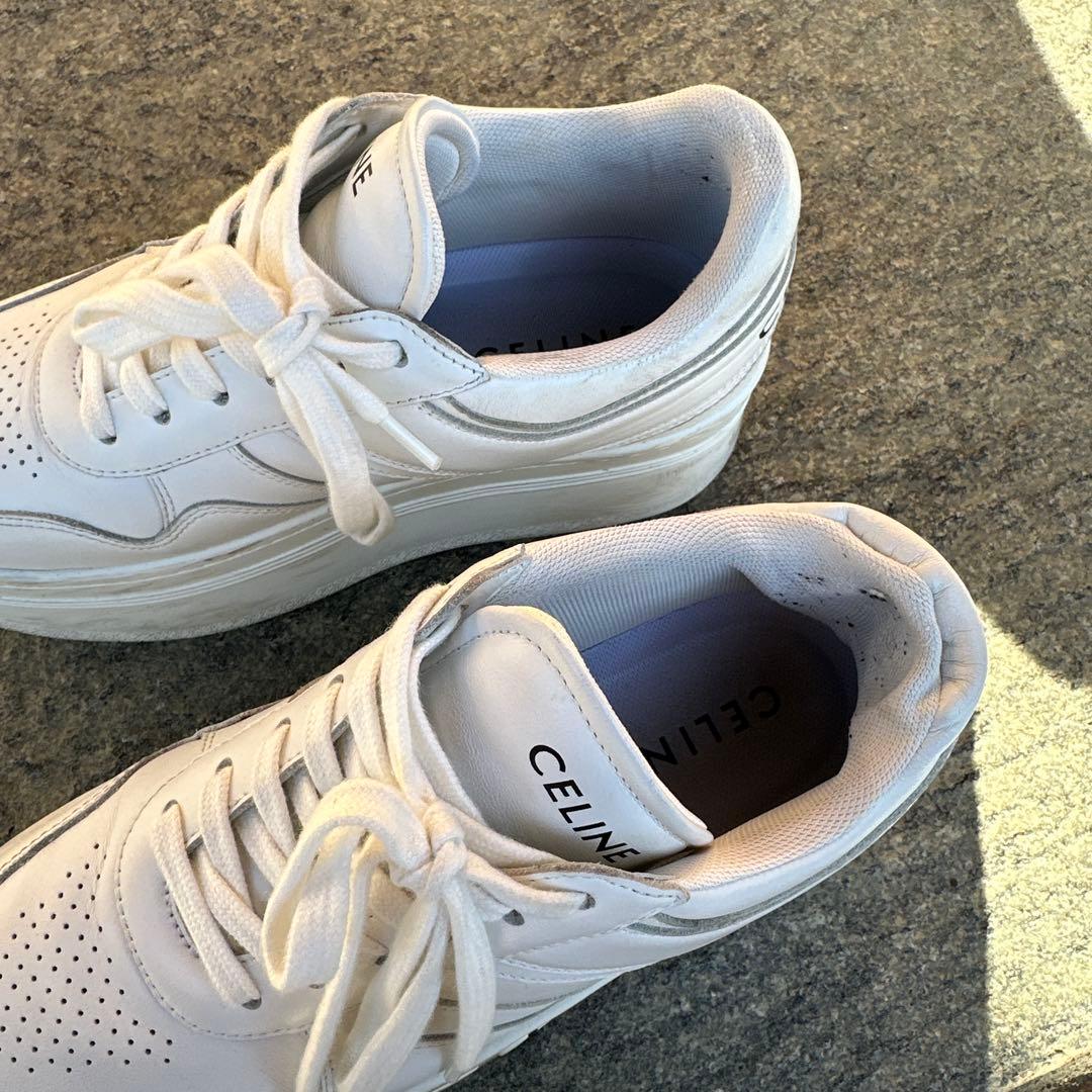 最終価格CELINE ホワイト プラットフォームスニーカー
