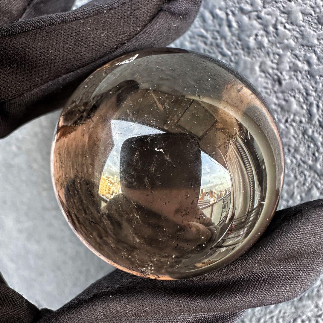 開運 魔除 ❗️レインボー☆スモーキークォーツ丸玉☆パワーストーン天然石A1306