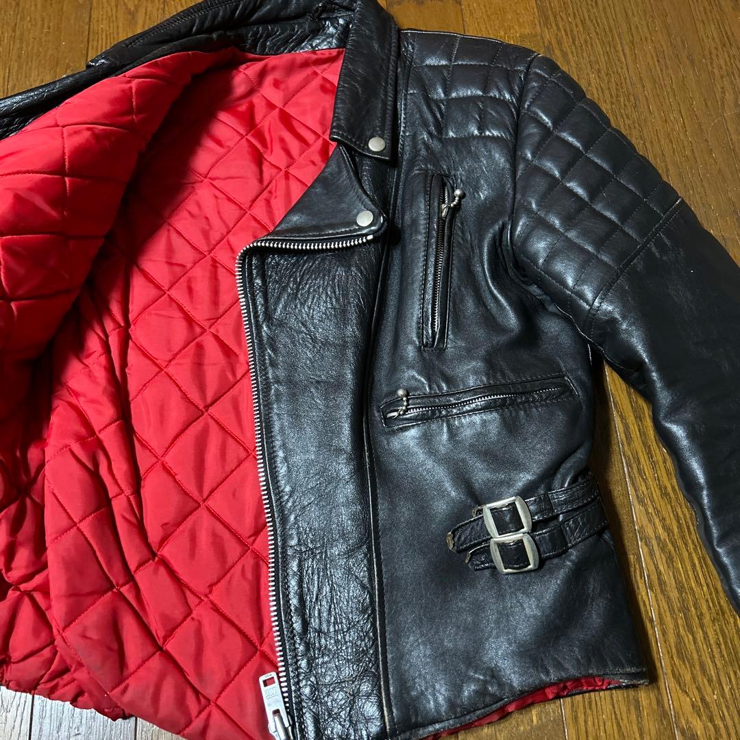 70s UK ヴィンテージ ダブルライダース ロンジャン 英国製666パンク