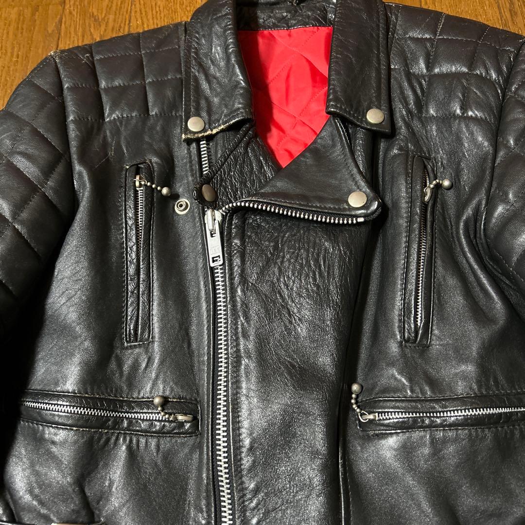 70s UK ヴィンテージ ダブルライダース ロンジャン 英国製666パンク