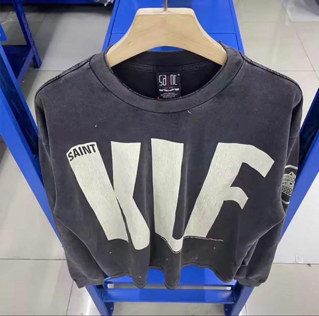 SAINT MICHAEL美品 XL長袖KLF ダークグレー Tシャツ