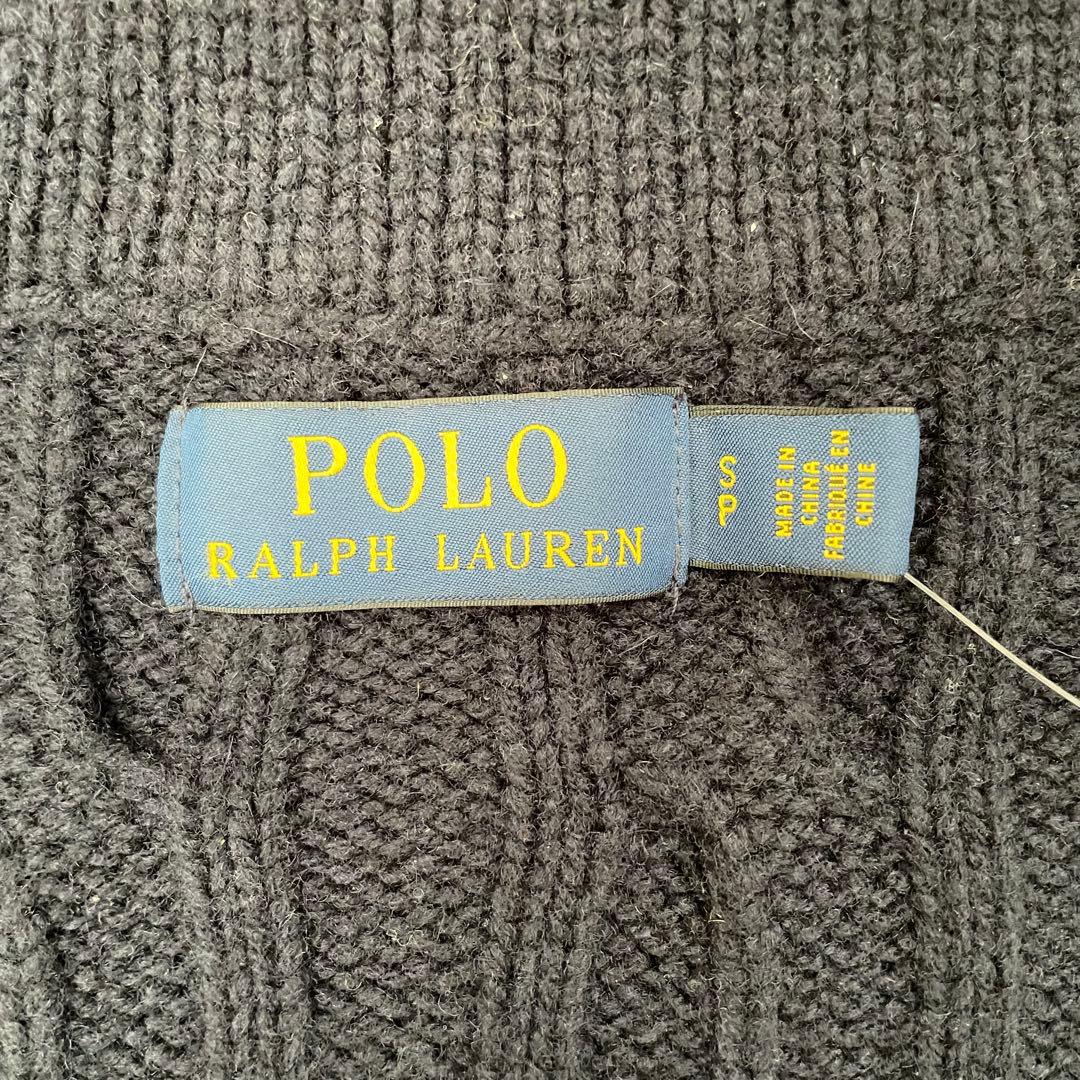 【未使用タグ付き】ポロラルフローレン カーディガン ショールカラー ネイビー S