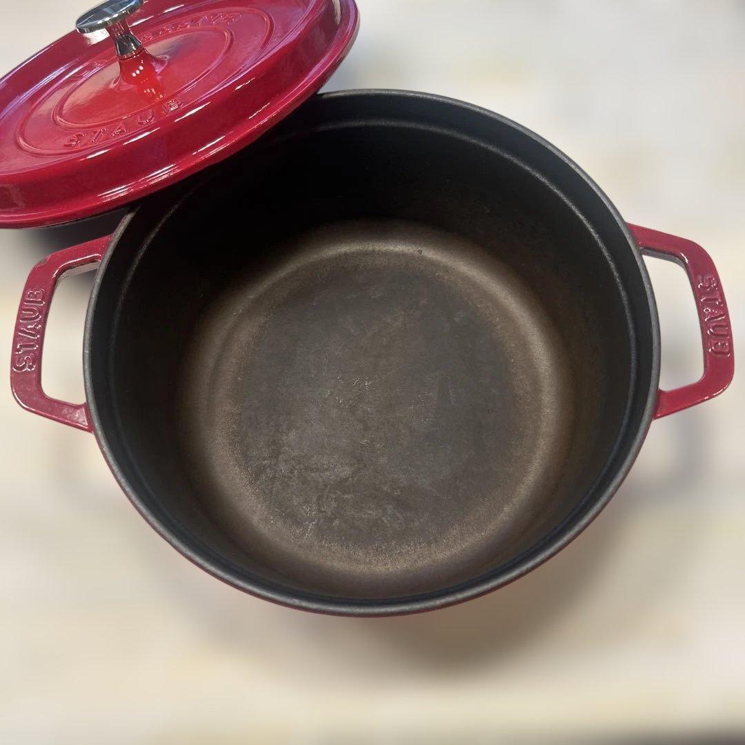 STAUB 両手鍋 24cm チェリー