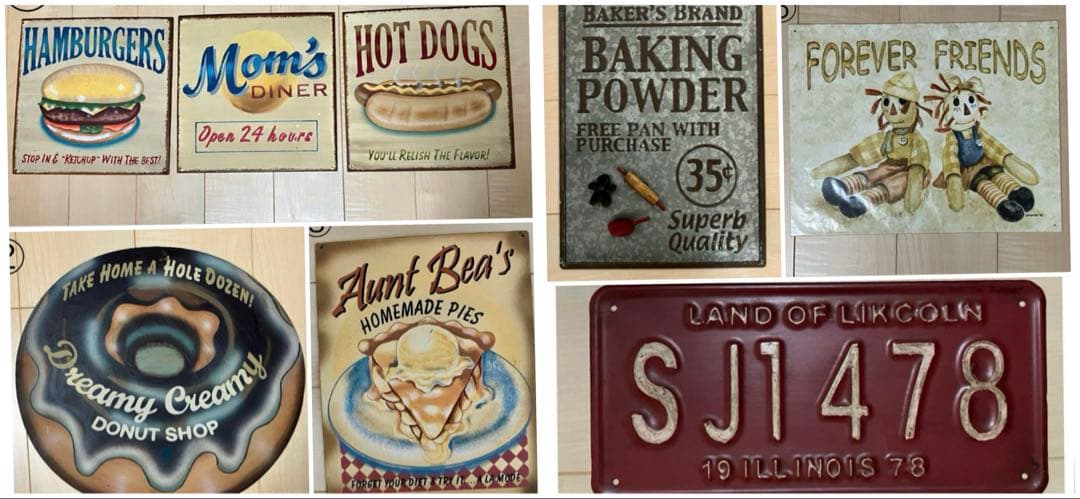 アメリカンカントリー雑貨　ティンサインプレート⭐︎まとめ売り⭐︎