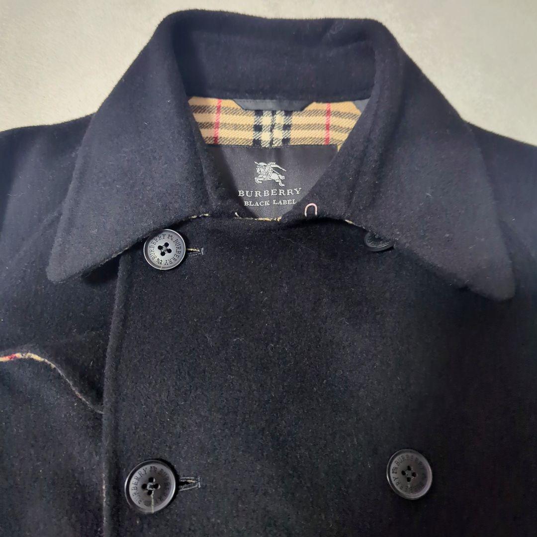 【BURBERRY BLACK LABEL】美品 ノバチェックピーコート M