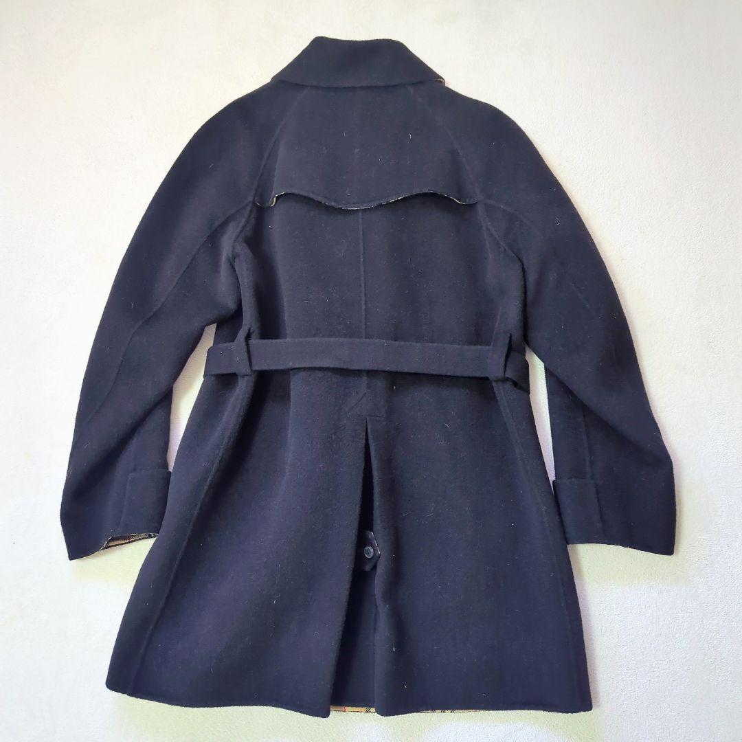 【BURBERRY BLACK LABEL】美品 ノバチェックピーコート M