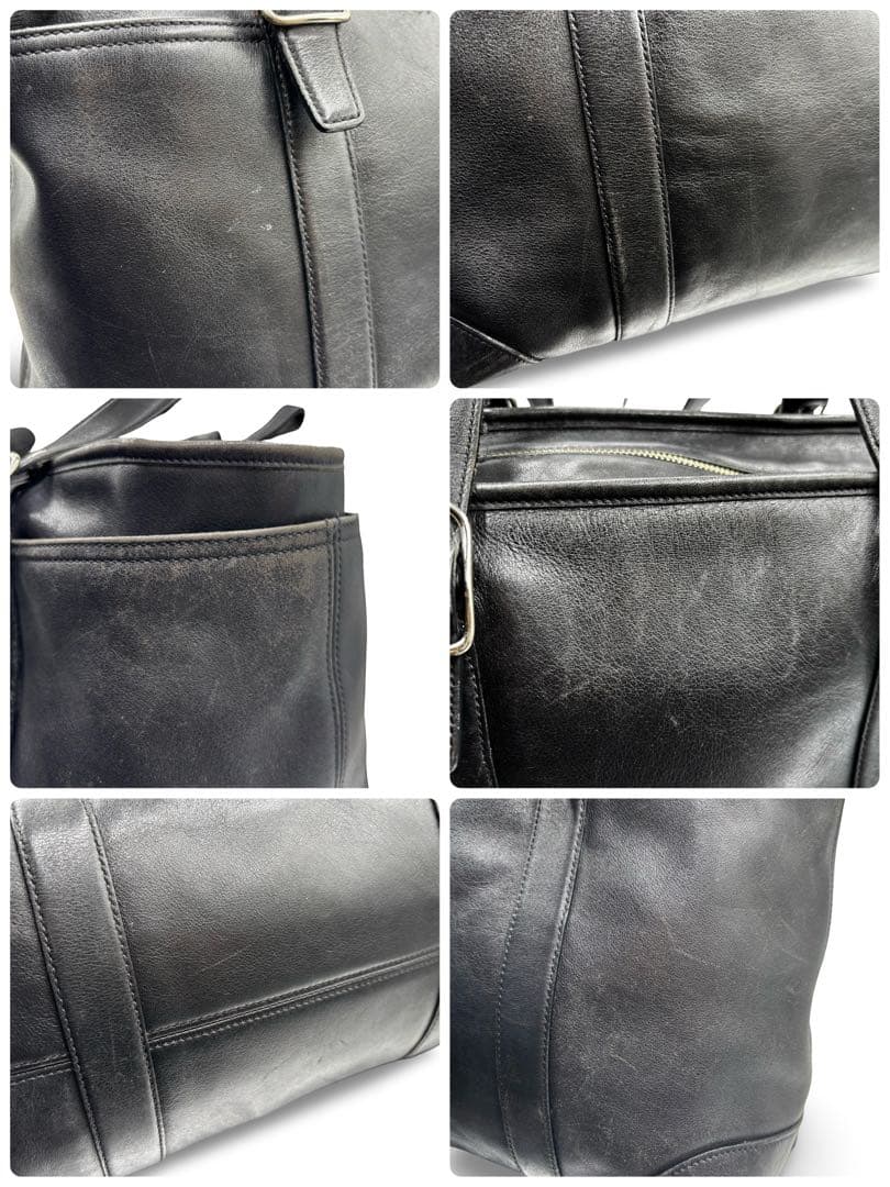 【ヴィンテージ】コーチ　トートバッグ　ビジネス　オールレザー　黒　肩掛け　大容量