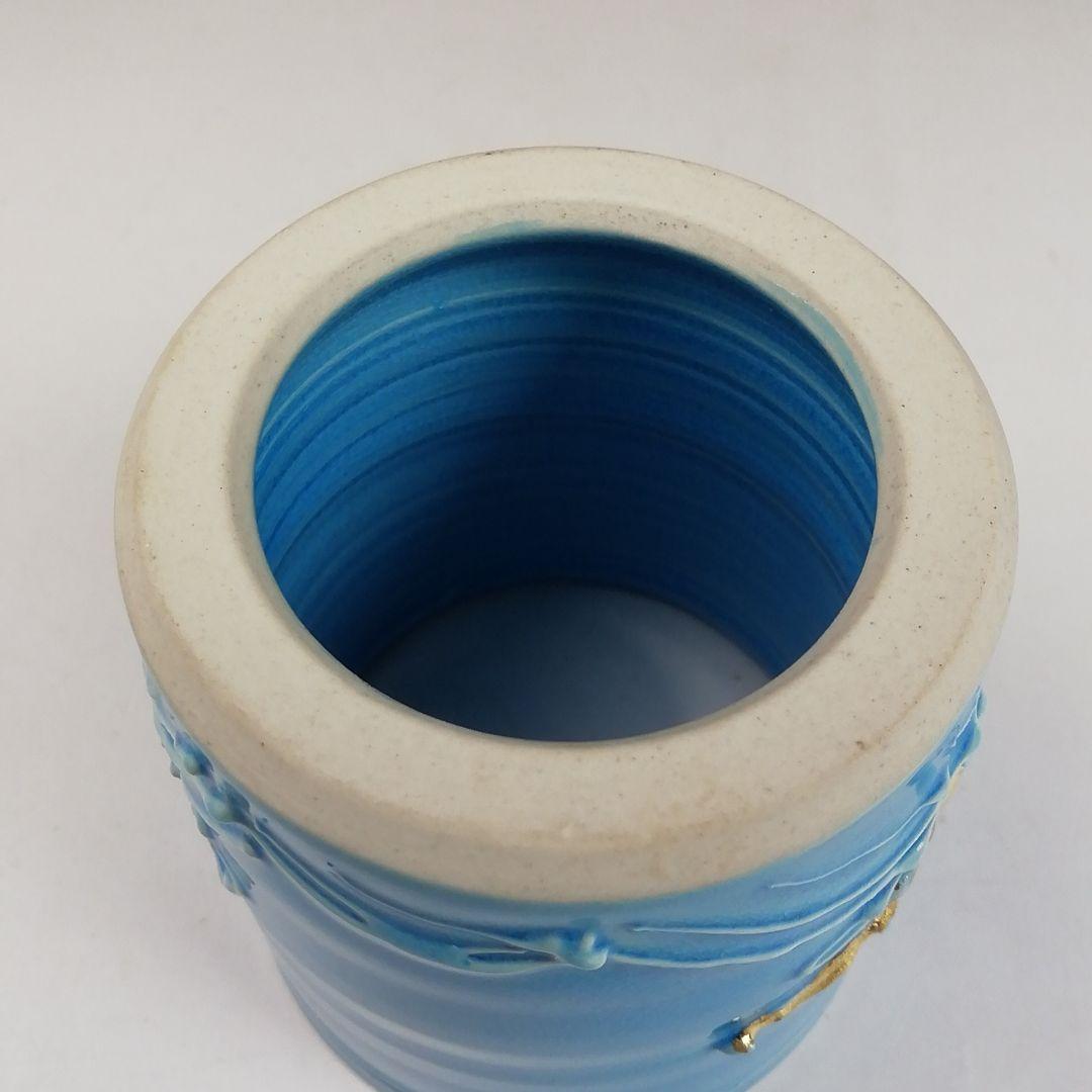 Ｔ７９５　蓋置　『浅黄交趾　荒磯』『平安　勝見永泉 造』　共箱　茶道具