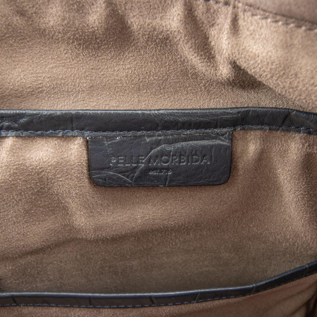 A092【美品】ペッレモルビダ／メイデンヴォヤージュ　トートバッグ　クロコ型押し