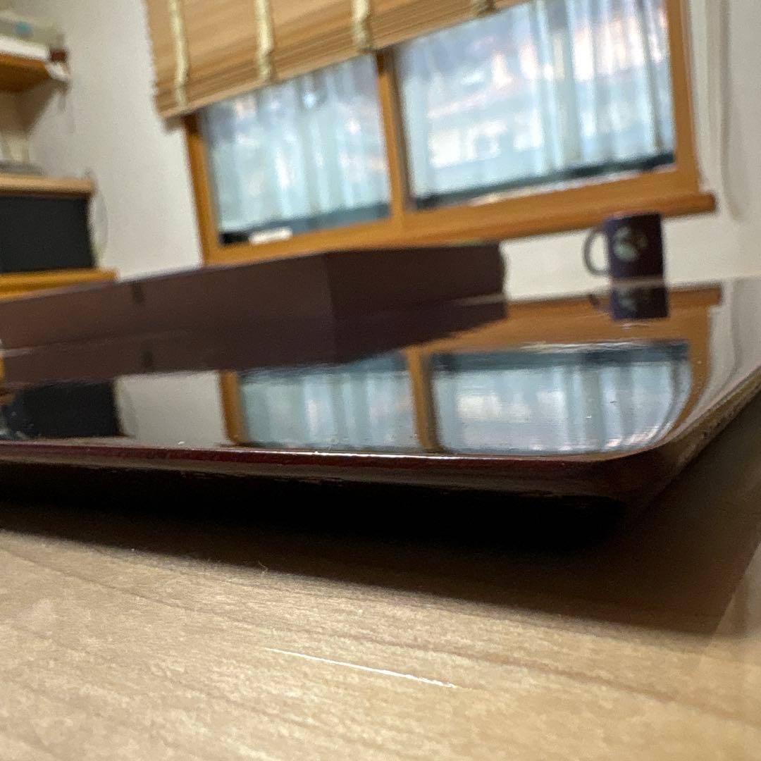 赤茶色の漆製の長方形の卓上膳×5枚セット