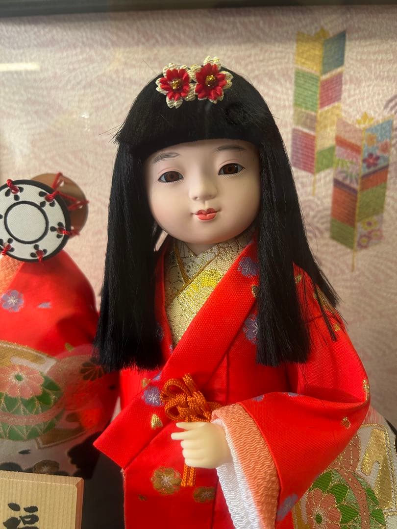 新品　吉徳大光　吉徳　雛人形 伝統的　赤い着物 展示品　美品