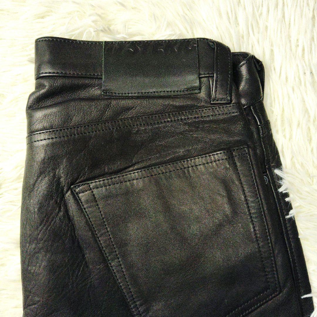 【本革】ヒステリックグラマー　カウレザーパンツ　5ポケット　ブラック　ロゴパッチ