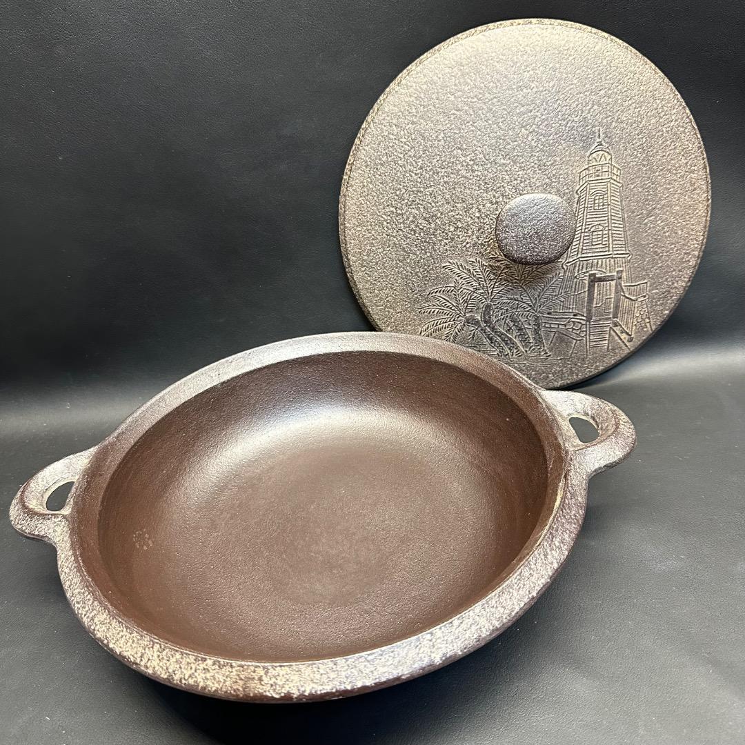 ♡※前Cc1003 未使用保管品 人間国宝 高橋敬典氏 鉄器 卓上鍋 すき焼き鍋