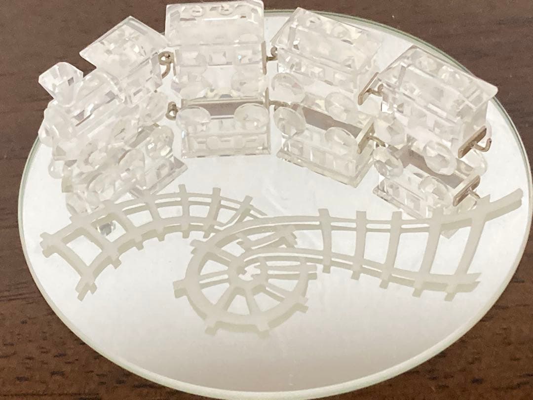 スワロフスキー クリスタル 置物 列車セット ミラー付　箱有り