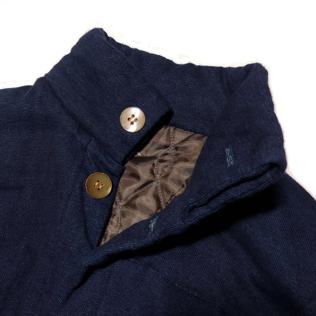 パラスパレス✨藍染 キルトジャケット インディゴ 中綿入り スタンドカラー日本製