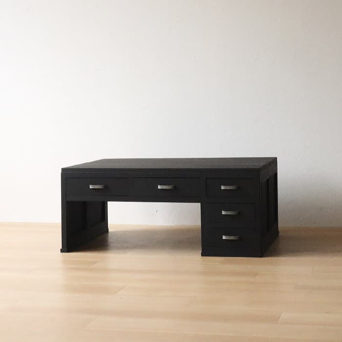 アンティーク 引き出し5杯 黒色 文机 古家具 古道具 レトロ