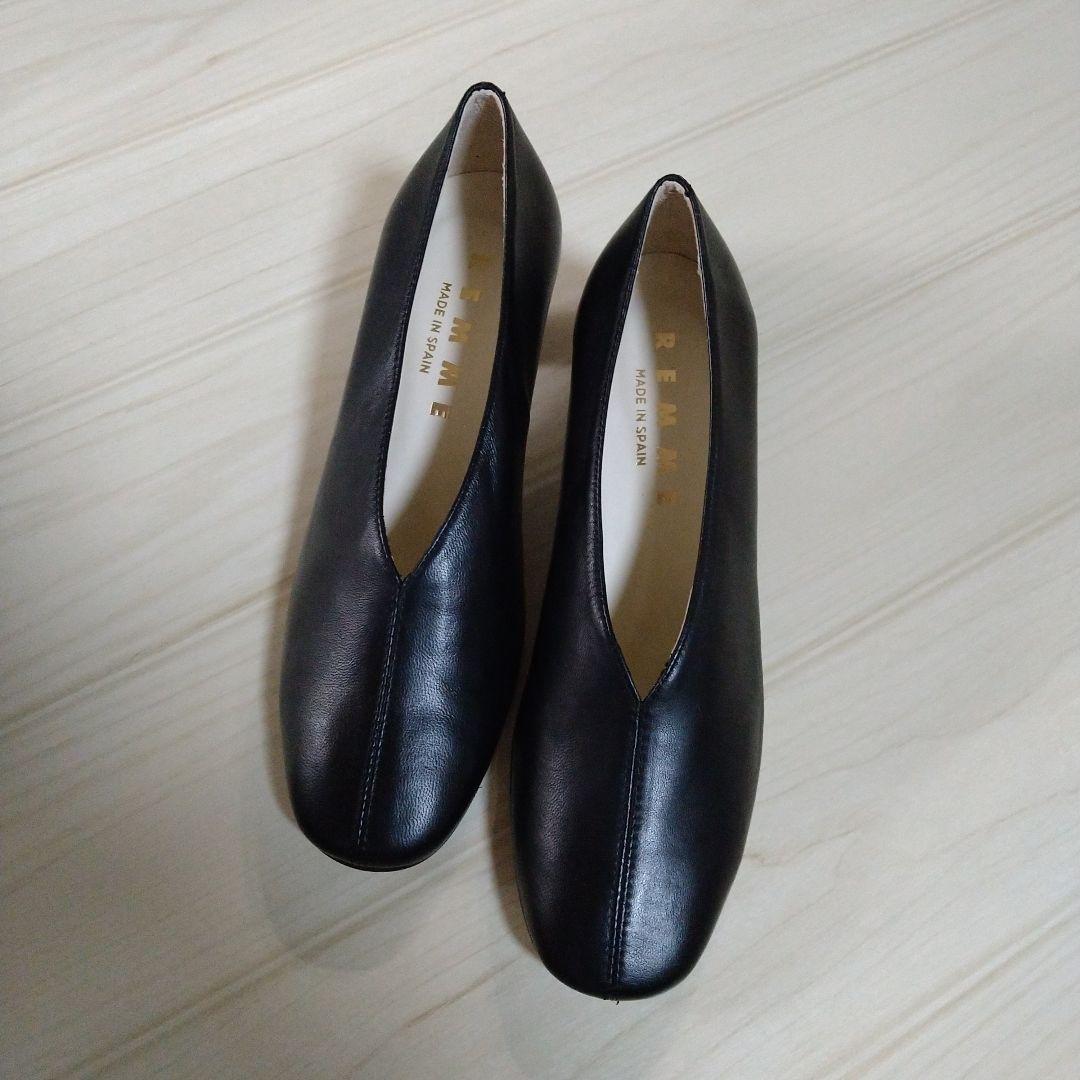 REMME レメ ブラック　レザーパンプス 黒