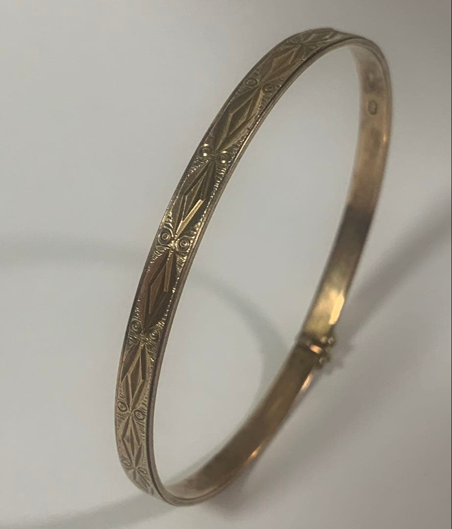 18K バングル ヴィンテージ 約幅0.5cm 内径6cm 約11g