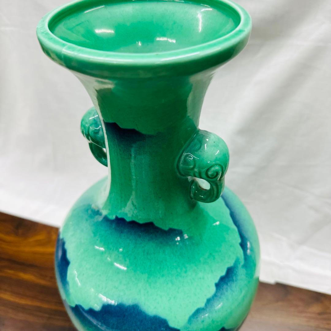 九谷焼、山かすみ花瓶、高さ38cm