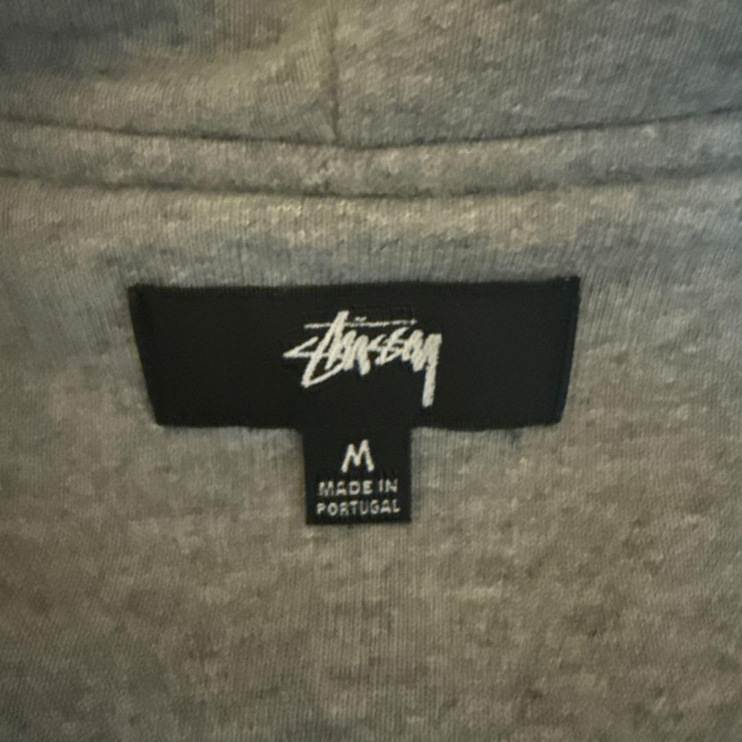 STUSSY DOUBLE FACE LABEL ZIP HOODIE グレー