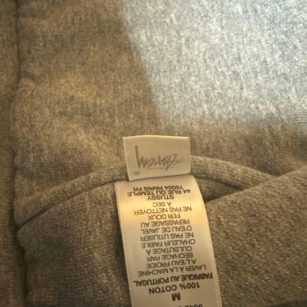STUSSY DOUBLE FACE LABEL ZIP HOODIE グレー
