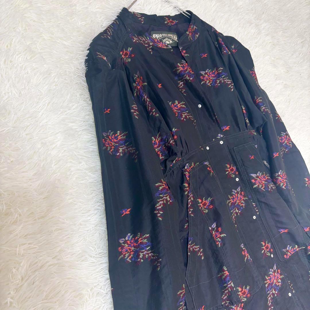 PHOTOCOPIEU フォトコピュー ワンピース 花柄 長袖 シルク