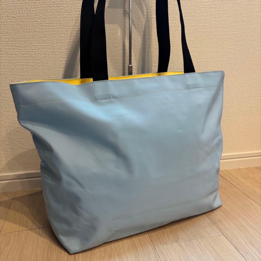 【美品】エブリシャプリエ　トートバック　大型　大容量　ライトブルー　イエロー