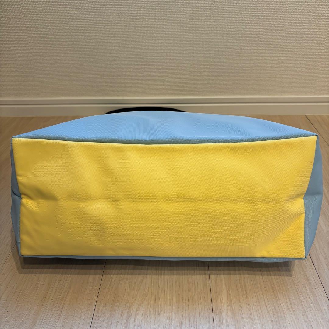 【美品】エブリシャプリエ　トートバック　大型　大容量　ライトブルー　イエロー
