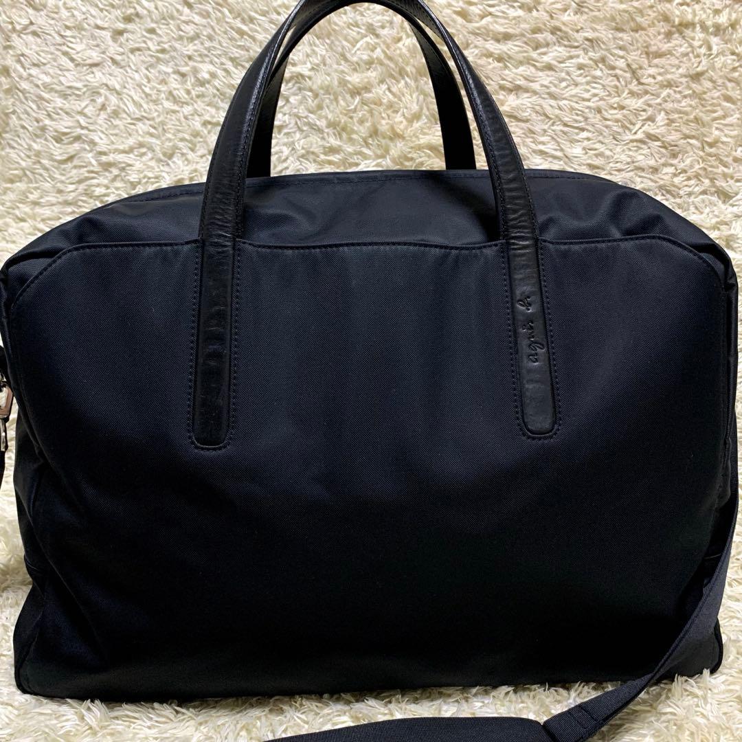 美品　アニエスベー　2way ボストンバッグ　ブラック